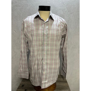 Men's English Laundry Dress Shirt Size 15 1/2 34/35 Gray Plaid